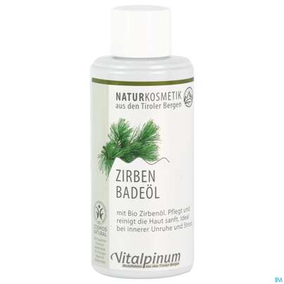 Sie sehen eine Packung Zirben Naturkosmetik Badeoel 150ml, Produktbild: 01 Zirben Naturkosmetik Badeoel 150ml, A-Nr.: 5733658 - 01