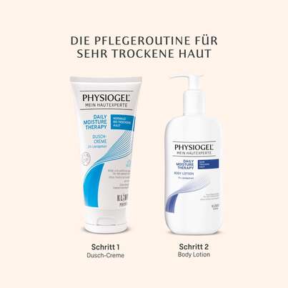 Sie sehen eine Packung PHYSIOGEL® Daily Moisture Therapy Body Lotion für sehr trockene Haut, Produktbild: 05 PHYSIOGEL® Daily Moisture Therapy Body Lotion für sehr trockene Haut, A-Nr.: 5460344 - 05