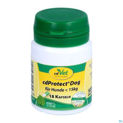 Sie sehen eine Packung Veterinaerprodukte Cdprotect Dog Kapseln <15kg 18st, Produktbild: 01 Veterinaerprodukte Cdprotect Dog Kapseln <15kg 18st, A-Nr.: 4882617 - 01