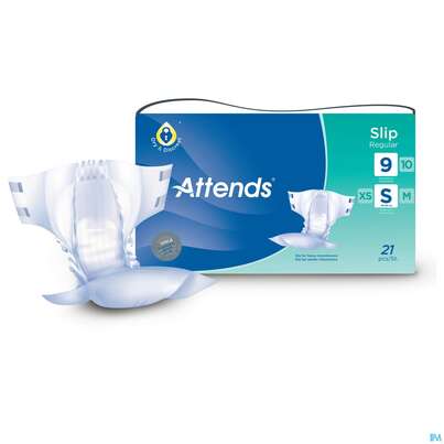 Sie sehen eine Packung Inkontinenz Attends Slip Regular S 9 21st, Produktbild: 05 Inkontinenz Attends Slip Regular S 9 21st, A-Nr.: 4518254 - 05