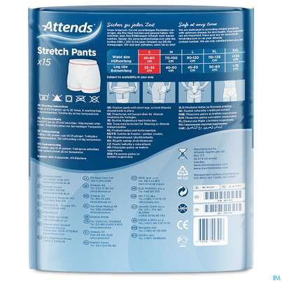 Sie sehen eine Packung Inkontinenz Attends Stretch Pants Netzhosen S 15st, Produktbild: 06 Inkontinenz Attends Stretch Pants Netzhosen S 15st, A-Nr.: 3429531 - 06