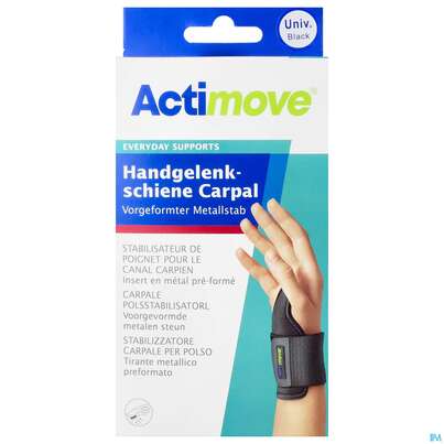 Sie sehen eine Packung Handgelenksschienen Actimove Everyday Support Carpal 14-20 Cm 75714 1st, Produktbild: 01 Handgelenksschienen Actimove Everyday Support Carpal 14-20 Cm 75714 1st, A-Nr.: 5263684 - 01