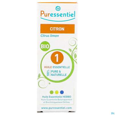 Sie sehen eine Packung Aetherische Oele Puressentiel/bio Zitrone 10ml, Produktbild: 01 Aetherische Oele Puressentiel/bio Zitrone 10ml, A-Nr.: 4934142 - 01