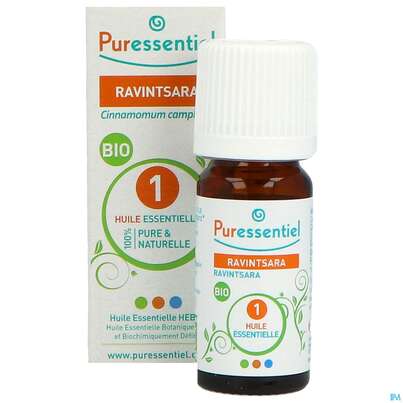 Sie sehen eine Packung Aetherische Oele Puressentiel/bio Ravintsara 5ml, Produktbild: 01 Aetherische Oele Puressentiel/bio Ravintsara 5ml, A-Nr.: 4934107 - 01