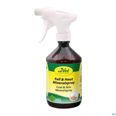 Sie sehen eine Packung Veterinaerprodukte Fell +haut Mineralspray 500ml, Produktbild: 01 Veterinaerprodukte Fell +haut Mineralspray 500ml, A-Nr.: 3489556 - 01