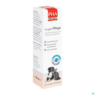 Sie sehen eine Packung Veterinaerprodukte Pha Augenpflege Hund +katze Lösung 20ml, Produktbild: 02 Veterinaerprodukte Pha Augenpflege Hund +katze Lösung 20ml, A-Nr.: 4996798 - 02