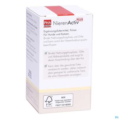 Sie sehen eine Packung Veterinaerprodukte Pha Nierenaktiv Plus F Katzen 60g, Produktbild: 02 Veterinaerprodukte Pha Nierenaktiv Plus F Katzen 60g, A-Nr.: 4901059 - 02