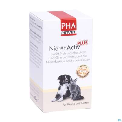 Sie sehen eine Packung Veterinaerprodukte Pha Nierenaktiv Plus F Katzen 60g, Produktbild: 03 Veterinaerprodukte Pha Nierenaktiv Plus F Katzen 60g, A-Nr.: 4901059 - 03