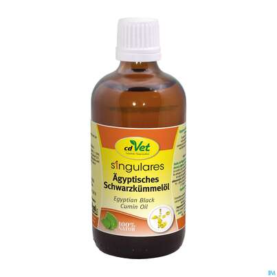 Sie sehen eine Packung Veterinaerprodukte Singulares Aegypt.schwarzkuemmeloel 100ml, Produktbild: 01 Veterinaerprodukte Singulares Aegypt.schwarzkuemmeloel 100ml, A-Nr.: 3488456 - 01