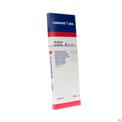 Sie sehen eine Packung Wundverband Leukomed T Plus Folienverband/+auflage Steril 10x35cm 5st, Produktbild: 04 Wundverband Leukomed T Plus Folienverband/+auflage Steril 10x35cm 5st, A-Nr.: 3942398 - 04