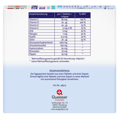 Sie sehen eine Packung Doppelherz system GLUCOSAMIN 1200 DUO KNOCHEN + KNORPEL, Produktbild: 01 Doppelherz system GLUCOSAMIN 1200 DUO KNOCHEN + KNORPEL, A-Nr.: 5677925 - 01