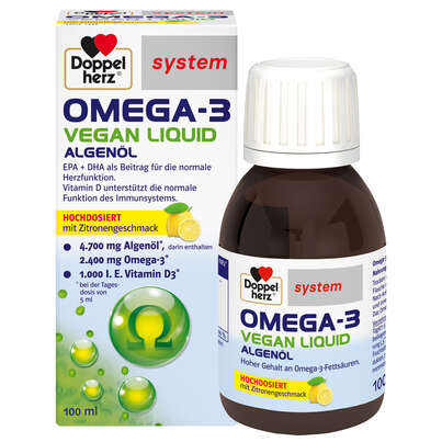 Doppelherz system OMEGA-3 VEGAN LIQUID Herzfunktion + Immunsystem, A-Nr.: 5677581 - 01