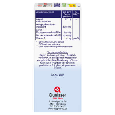 Doppelherz system OMEGA-3 VEGAN LIQUID Herzfunktion + Immunsystem, A-Nr.: 5677581 - 02