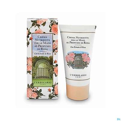 Sie sehen eine Packung L Erbolario Handcreme Rose Klassische Rose 026.9 75ml, Produktbild: 01 L Erbolario Handcreme Rose Klassische Rose 026.9 75ml, A-Nr.: 4151374 - 01