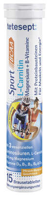 Sie sehen eine Packung Tetesept Sport BCAA Brausetabletten, Produktbild: 01 Tetesept Sport BCAA Brausetabletten, A-Nr.: 5467323 - 01