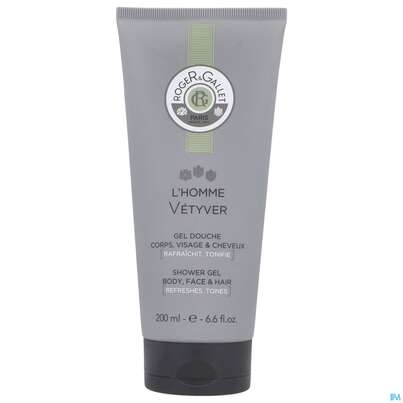 Sie sehen eine Packung Roger & Gallet Homme Maenner Duschgel Vetyver 200ml, Produktbild: 01 Roger & Gallet Homme Maenner Duschgel Vetyver 200ml, A-Nr.: 5599912 - 01