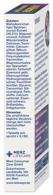 Sie sehen eine Packung tetesept Baldrian 1000mg + Magnesium Tabletten 40 Stk, Produktbild: 04 tetesept Baldrian 1000mg + Magnesium Tabletten 40 Stk, A-Nr.: 5954307 - 04