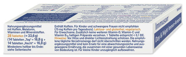 Sie sehen eine Packung TETESEPT Immusan Day & Night FTa 28ST, Produktbild: 02 TETESEPT Immusan Day & Night FTa 28ST, A-Nr.: 5882430 - 02