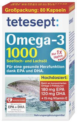 tetesept Omega-3 Lachsöl 1000 80 St, A-Nr.: 4057072 - 01