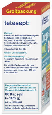 tetesept Omega-3 Lachsöl 1000 80 St, A-Nr.: 4057072 - 02
