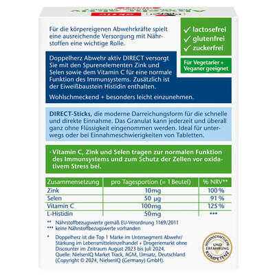 Doppelherz Abwehr DIRECT Zink + Selen + Histidin + Vitamin C, A-Nr.: 3478363 - 04