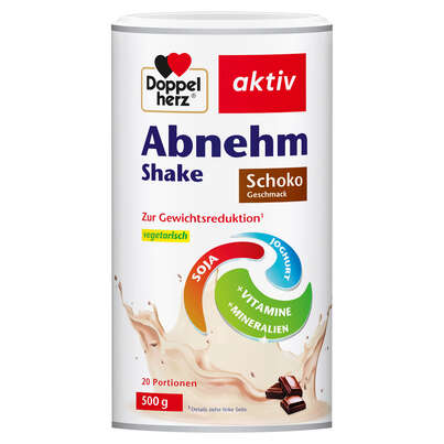 Sie sehen eine Packung Doppelherz Abnehm Shake Soja + Joghurt + Vitamine + Mineralien, Produktbild: 01 Doppelherz Abnehm Shake Soja + Joghurt + Vitamine + Mineralien, A-Nr.: 5677606 - 01