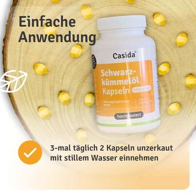 Sie sehen eine Packung Schwarzkümmelöl Kapseln kaltgepresst, Produktbild: 09 Schwarzkümmelöl Kapseln kaltgepresst, A-Nr.: 5955608 - 09