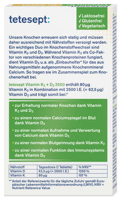 tetesept Vitamin K2+D3 2500 Tabl. 30 Stk., A-Nr.: 5709246 - 02