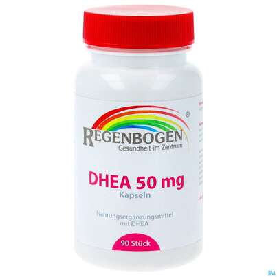 Sie sehen eine Packung Dhea Kapseln 50mg -regenbogen Apo 90st, Produktbild: 01 Dhea Kapseln 50mg -regenbogen Apo 90st, A-Nr.: 5381857 - 01