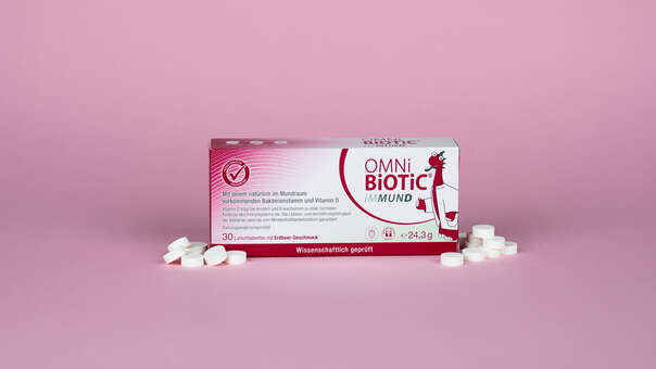 Sie sehen eine Packung OMNi-BiOTiC® iMMUND, 10 Lutschtabletten, Produktbild: 02 OMNi-BiOTiC® iMMUND, 10 Lutschtabletten, A-Nr.: 5672974 - 02