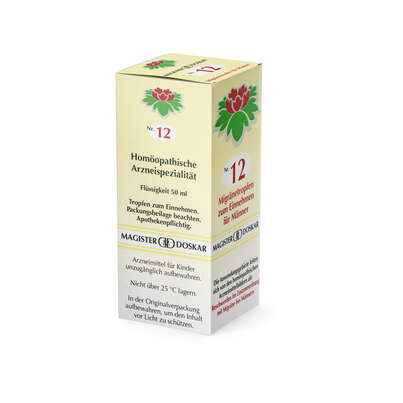 Sie sehen eine Packung Magister Doskar Nr. 12 Migränetropfen für Männer zum Einnehmen, Produktbild: 03 Magister Doskar Nr. 12 Migränetropfen für Männer zum Einnehmen, A-Nr.: 0685067 - 03
