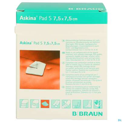 Sie sehen eine Packung Askina Pad S 7,5x 7,5cm 30st, Produktbild: 02 Askina Pad S 7,5x 7,5cm 30st, A-Nr.: 3091405 - 02