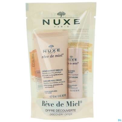Sie sehen eine Packung Nuxe Reve De Miel Hand And Lip Duo Hc 30ml+lip Stick 4g 1pk, Produktbild: 02 Nuxe Reve De Miel Hand And Lip Duo Hc 30ml+lip Stick 4g 1pk, A-Nr.: 5479579 - 02