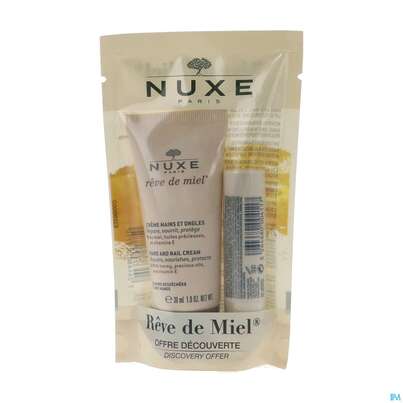 Sie sehen eine Packung Nuxe Reve De Miel Hand And Lip Duo Hc 30ml+lip Stick 4g 1pk, Produktbild: 03 Nuxe Reve De Miel Hand And Lip Duo Hc 30ml+lip Stick 4g 1pk, A-Nr.: 5479579 - 03