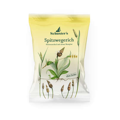 Sie sehen eine Packung Schuster’s Spitzwegerich Bonbons zuckerfrei, Produktbild: 01 Schuster’s Spitzwegerich Bonbons zuckerfrei, A-Nr.: 2189160 - 01