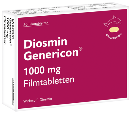 Diosmin Genericon® 1000 mg bei Venenleiden und Hämorrhoiden, A-Nr.: 5537779 - 01