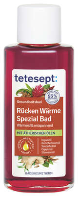 Sie sehen eine Packung TETESEPT Rücken Wärme Spezial Bad 125ML, Produktbild: 02 TETESEPT Rücken Wärme Spezial Bad 125ML, A-Nr.: 6003442 - 02