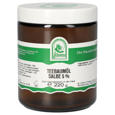 Sie sehen eine Packung TEEBAUMOEL SALBE 5% 220 G, Produktbild: 01 TEEBAUMOEL SALBE 5% 220 G, A-Nr.: 5304058 - 01