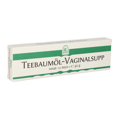 Sie sehen eine Packung TEEBAUMÖL VAGINALSUPPOSITORIEN ST. SEVERIN 12 ST, Produktbild: 01 TEEBAUMÖL VAGINALSUPPOSITORIEN ST. SEVERIN 12 ST, A-Nr.: 2983194 - 01