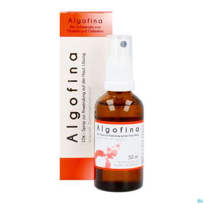 Sie sehen eine Packung Algofina 10% Spray Z Anw.auf Der Haut Lösung 50ml, Produktbild: 10 Algofina 10% Spray Z Anw.auf Der Haut Lösung 50ml, A-Nr.: 4478336 - 10