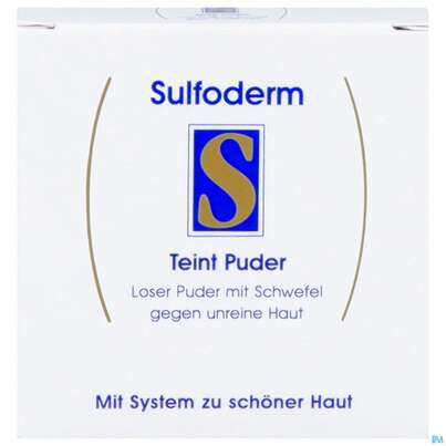 Sie sehen eine Packung Sulfoderm S Teint Gesichtspuder 20g, Produktbild: 01 Sulfoderm S Teint Gesichtspuder 20g, A-Nr.: 0645317 - 01