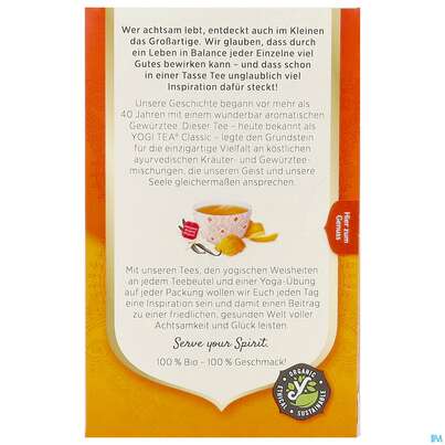 Sie sehen eine Packung Yogi Tea Bio Kurkuma Orange 17st, Produktbild: 09 Yogi Tea Bio Kurkuma Orange 17st, A-Nr.: 5750102 - 09