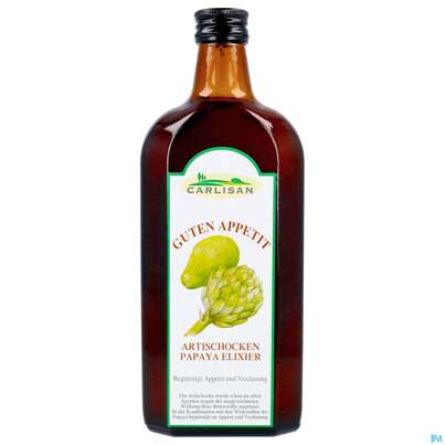 Sie sehen eine Packung Artischocken Elixier +papaya 500ml, Produktbild: 01 Artischocken Elixier +papaya 500ml, A-Nr.: 0942736 - 01