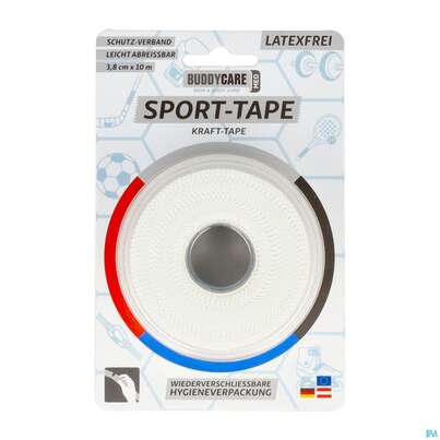 Sie sehen eine Packung Tape Buddycare/med/sport Latexfrei 3,8cmx 10m Weiss 1st, Produktbild: 01 Tape Buddycare/med/sport Latexfrei 3,8cmx 10m Weiss 1st, A-Nr.: 5845009 - 01
