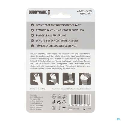 Sie sehen eine Packung Tape Buddycare/med/sport Latexfrei 3,8cmx 10m Weiss 1st, Produktbild: 04 Tape Buddycare/med/sport Latexfrei 3,8cmx 10m Weiss 1st, A-Nr.: 5845009 - 04