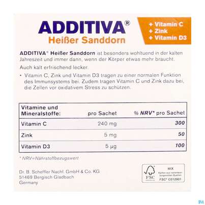 Additiva Pulver Heisser Sanddorn Granatapfel 10st, A-Nr.: 5810146 - 06