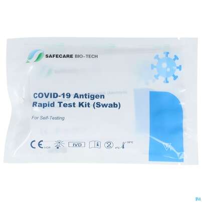 Sie sehen eine Packung Diagnostika U.zubehoer Covid-19/antigen Detection Kit Safecare 1st, Produktbild: 02 Diagnostika U.zubehoer Covid-19/antigen Detection Kit Safecare 1st, A-Nr.: 5912102 - 02