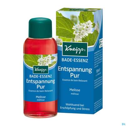Sie sehen eine Packung Kneipp Badeessenz Entspannung Pur Melisse 100ml, Produktbild: 01 Kneipp Badeessenz Entspannung Pur Melisse 100ml, A-Nr.: 3139773 - 01