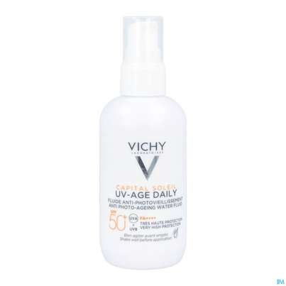 Sie sehen eine Packung Sonnenprodukte Vichy/capital Soleil Uv-age Daily Lsf 50+ 80ml, Produktbild: 11 Sonnenprodukte Vichy/capital Soleil Uv-age Daily Lsf 50+ 80ml, A-Nr.: 5893356 - 11