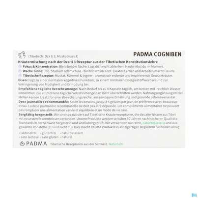 Padma Kapseln Cogniben Konzentration 60st, A-Nr.: 5664466 - 04
